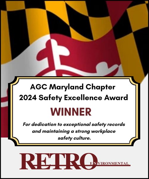 AGC Maryland Chapter 2024 Safety Excellence Award winner, RETRO Environmental